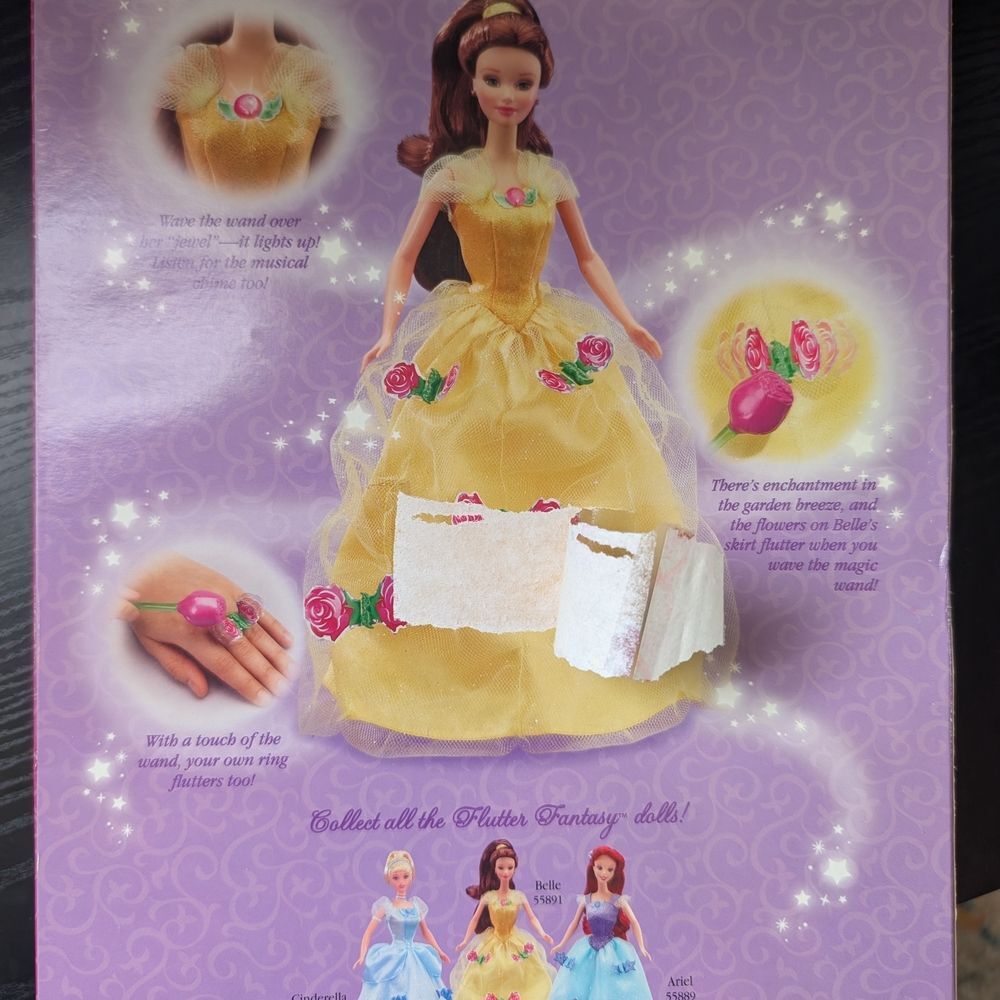 Vintage Authentic Mattel 2002 Disney Princess Flutter Fantasy Belle Doll image 7